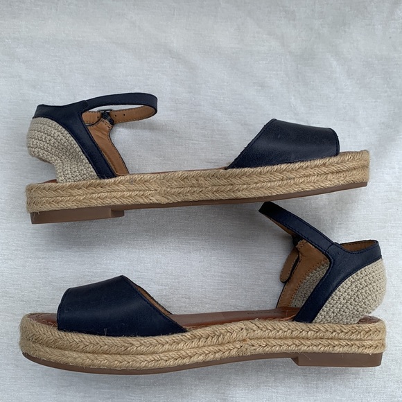 Lucky Brand Flairr Blue Leather Espadrilles Sandals - Picture 10 of 12